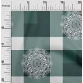 thumbnail image 2 of oneOone Rayon Dark Teal Green Fabric Asian Block With Check Sewing Craft Projects Fabric Prints By Yard 56 Inch Wide, 2 of 4