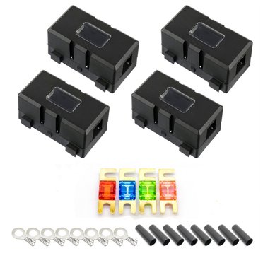 Xingzhi Lot de 4 Porte-Fusibles Universels pour Voiture, Véhicule, Camion, Caravanes, Camping-Cars, Protection contre les Ignifuges, Pièces de Rechange 50A