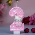 thumbnail image 3 of Bougies de Décoration de Gâteau d'Anniversaire Faites à la Main en Cire de Paraffine Numéro 0-9, Bougie Chat Rose pour Chambre d'Enfants, 3 of 9