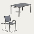 thumbnail image 3 of Outsunny Ensemble de Salle à Manger d'Extérieur 7 Pcs avec 6 Chaises Empilables et Table Rectangulaire, 3 of 10