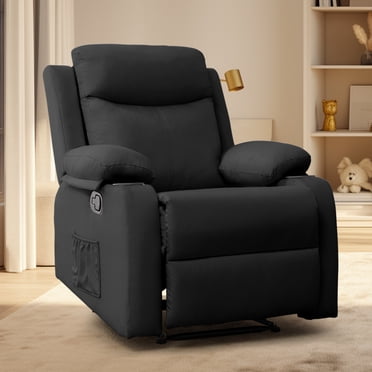 Korser Manual Small Recliner Chair for Small Spaces for Living Room,Black
