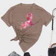 thumbnail image 1 of TIMIFIS Chandails de Sensibilisation au Cancer du Sein pour Femmes Été Ample Imprimé T-Shirt à Col Rond Manches Courtes Blouse Décontractée Automne/hiver, 1 of 5