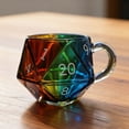 thumbnail image 4 of Rainbow D20 Dice Mug for Style Games with Rolling Action and 5 Dice Included – Resin Multiface Coffee Cup with Handle for Liar's Dice and Poker Games and Decorative Use, 4 of 4