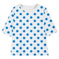 thumbnail image 3 of T-Shirts à Manches Courtes à Col Rond pour Filles Haut Tee Enfants Coton Rayé Imprimé T-Shirt Ample Bleu 12-13 Ans, 3 of 8