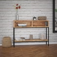 thumbnail image 4 of Industrial Chic Solid Wood & Wrought Iron Console Table in Natural Burnt, 4 of 7