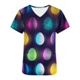 thumbnail image 5 of FcBaudy Hauts pour Femmes, Blouses & Chemises à Manches Courtes Col en V Femmes Mode Décontractée Imprimée Manches Courtes Poche Haut de Travail Blouse Femmes, 5 of 5