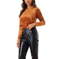 thumbnail image 4 of INSPIRE CHIC T-Shirts en Velours pour Femmes Col Rond Manches Longues Décontracté TG Brun Néon, 4 of 6