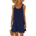 thumbnail image 2 of Pompotops Robe de Plage pour Femme, Paréo de Bikini, Tenue de Plage, Décontractée, Vacances, Courte, d'Été, Dos Nu, 2 of 7
