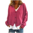 thumbnail image 1 of 2025 Cardigan pour Femmes Uni à Col en V avec Boutons à Manches Courtes Cardigan pour Femmes Décontracté Extensible en Tricot Chandail Tenue de Vacances pour Femmes Cardigan, 1 of 6
