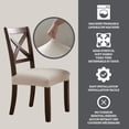 thumbnail image 3 of SmartFit Stretch Herringbone Dining Chair Covers: Set of 2, Beige/Linen, 3 of 8