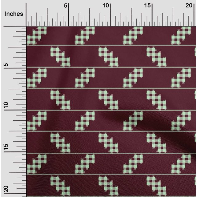 oneOone Polyester Lycra Fabric Stripe & Check Kasuri Print Fabric BTY 56 Inch Wide