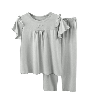 Plebaso Girls Pajama Sets for Kids Short Sleeve Soft Tops Lounge Pants 2 Piece Pjs Sleepwear Outfits