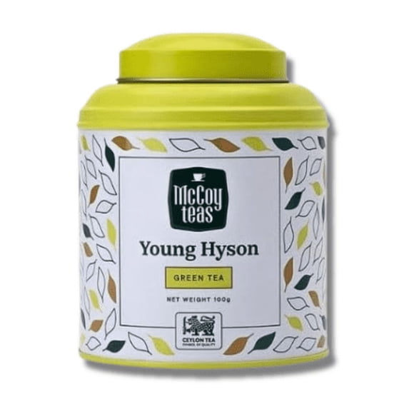 McCoy Teas Young Hyson Green Tea Loose Leaf Smooth & Refreshing Brew, 100g Can
