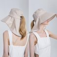 thumbnail image 2 of Women Sun Hat Wide Brim Protection Beach Hat How Irregular Wear Ponytail Summer Hats, 2 of 4
