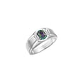 thumbnail image 3 of RYLOS Men's Rings Sterling Silver Classic 7X5MM Oval Gemstone & Diamond Ring Alexandrite June Birthstone Rings For Men, Silver Rings, Size 12, 3 of 7