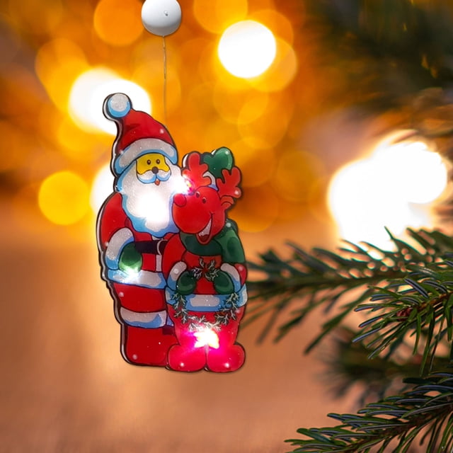 Bathroom Decor Christmas Window Decoration Lights Battery Operated (Not Include) Christmas Indoor Lights Window Hanging Decoration Lights Party Christmas Gift Christmas Tree Ornaments on Clearance