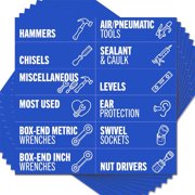 80pcs Toolbox Organization Magnetic Labels, Tool Chest Organizer Labels Magnetic Tool Drawer Stickers, Strong Magnets with Icons for Steel Tools Chest Drawer Organization & Decoration