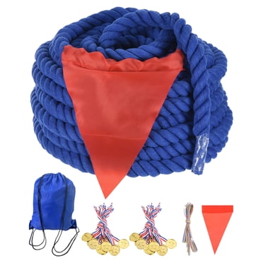 Unique Bargains 60Feet Tug of War Rope for Adults Teen Field Day Games Party Carnival Family Game, Blue
