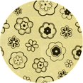 thumbnail image 1 of Ahgly Company Tapis d'Intérieur Lavable en Machine Carré Transitionnel Jaune Soleil, 3 Pieds Carré, 1 of 7