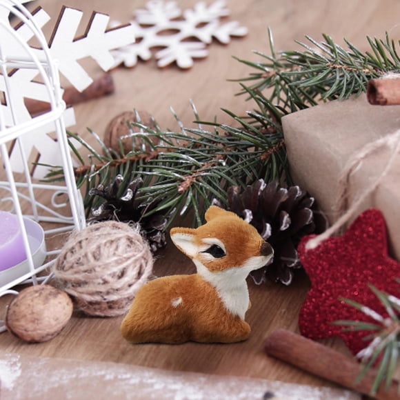 Dvkptbk Elk Decorations Simulation Mini Sika Deer Lying Deer Decoration Simulation Sika Deer Model Home Decor