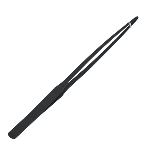 25cm Long Curved Stainless Steel Aquarium Tweezers - Black, Precise, Ribbed for Secure Hold, for Aquascaping