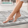 thumbnail image 3 of Clara Clark Bathroom Rugs, Velvet Memory Foam Bath Mat, Ultra Soft Non Slip and Absorbent - Tiled - Small - Silver, 3 of 6