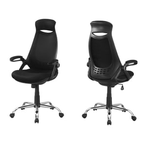Monarch Specialties chaise de bureau, Hauteur réglable, Swivel, Ergonomie, Accoudoirs, Bureau d'ordinateur, Travail, Métal, Mesh, Noir, Chrome, Contemporain, Moderne