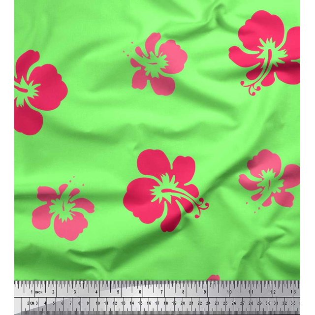 Soimoi Rayon Fabric Artistic Flower Decor Fabric Printed Yard 56 Inch Wide