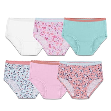 Fruit of the Loom bambin fille 6PK Brie de coton assorti, Taille 2T/3T