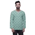 thumbnail image 1 of Atasi Cotton Slub Long Sleeve Kurta For Men Keyhole Neck Ethnic PrintedShirt, 1 of 1