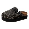 thumbnail image 1 of DAFEI Women's Suede Clogs Leather Mules Cork Footbed Sandals Shoes with Arch Support Slippers Rhinestone Bohemian Sandals, 1 of 8