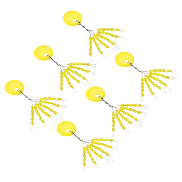 Unique Bargains 2.5mm/0.1' Fishing Rubber Bobber Beads Stoppers, 450 Pieces 30 in 1 Float Sinker Stops Oval Shape, Yellow