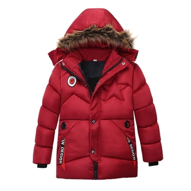 GDREDA Manteau Garçon Enfants Veste d'Hiver à Capuche Mode Enfants Vêtements Chauds Manteau Confortable pour Garçons Vêtements d'Hiver Stylés pour Enfants