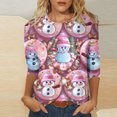 thumbnail image 1 of RKSTN Blouse Chemisiers pour Femmes T-Shirt Imprimé de Mode pour Femmes à Manches 3/4 Col Rond Blouse Décontractée pour Femmes Blouse en Polyester, 1 of 5