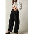 thumbnail image 4 of Bmisegm Jeans à Jambe Tonneau Taille Mi-Haute pour Femmes, Noir, m, 4 of 8