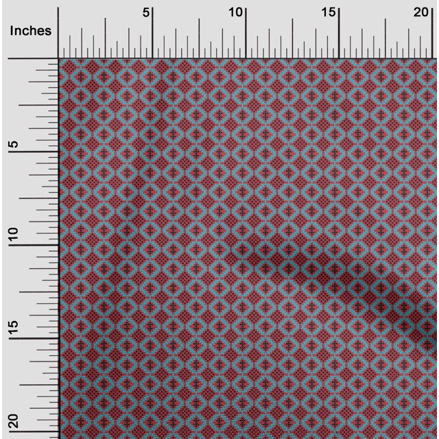 oneOone Cotton Poplin Fabric Diamond Geometric Print Sewing Fabric BTY 42 Inches Wide