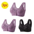 thumbnail image 3 of Bigersell Womens Sports Bras Multipack 3pcs Full-Figure Bra Style R-67 Breathable Push-Up Bras R-67-purple, 3 of 5