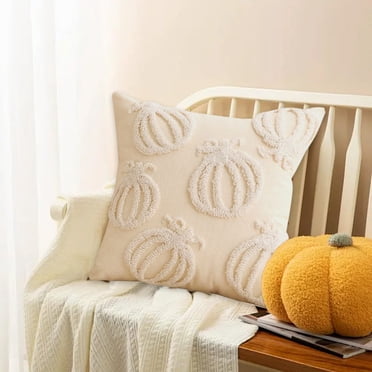 Boovnll Halloween Pillow Covers, 18x18" Soft & Cozy Breathable Halloween Pumpkin Ghost Printing Fleece Halloween Pillows for Living Room Bedroom Couch Sofa Decor, Halloween Decorations