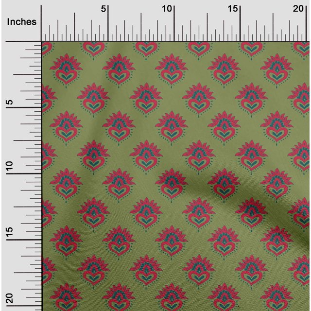 oneOone Georgette Viscose Fabric Floral Block Print Fabric BTY 42 Inch Wide