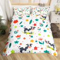 thumbnail image 1 of YST Milk Cow Duvet Cover Kawaii Animal Queen Bedding Sets Cute Flower Animal Bed Set, Rustic Farm Animal Comforter Cover Botanical Flower Pattern 3D Bed Cover (Pink Reverse)，No Comforter, 1 of 5