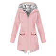 thumbnail image 1 of Imperméable pour Femmes, Vestes de Pluie à Rayures Pures Doublées, Imperméables, Extérieur, Grande Taille, à Capuche, Légères, 1 of 6