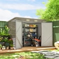 thumbnail image 2 of Outsunny 8 x 4FT Metal Garden Storage Shed with 2 Vents, Light Grey, 2 of 9