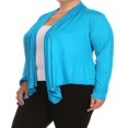 thumbnail image 2 of Women‘s Plus Size Solid Casual Long Sleeve Drape Front Open Jacket Cardigan, 2 of 4