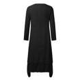 thumbnail image 5 of XDZJLR Robes pour Femmes Formelles Dames Deux Grandes Évasées Lin Ample à Manches Longues Robe en Lin, 5 of 5