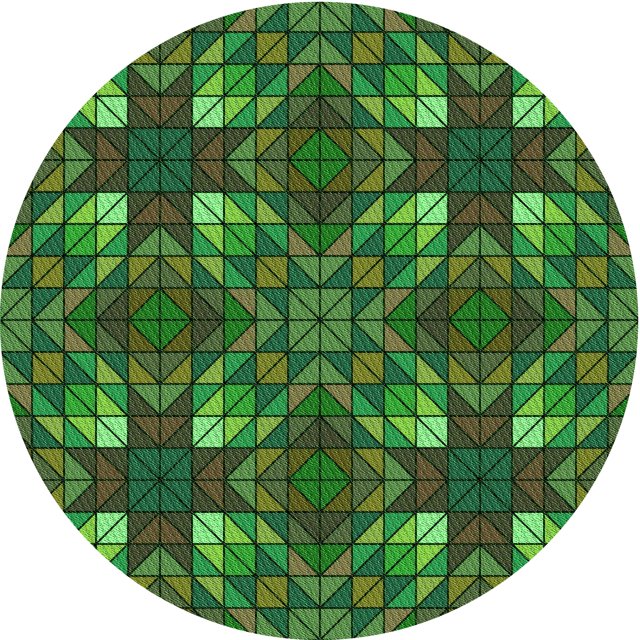 Ahgly Company Machine Washable Indoor Round Transitional Dark Forest Green Area Rugs, 5' Round