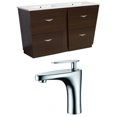 thumbnail image 1 of 48-in. W Floor Mount Wenge Vanity Set For 1 Hole Drilling  AI-9024, 1 of 9