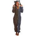 thumbnail image 2 of Combinaison pour Femmes Combinaison pour Femmes à Manches Longues à Capuche Pyjama Décontracté d'Hiver Chaud Combinaison de Nuit Combinaisons pour Femmes Décontractées en Liquidation, 2 of 8