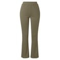 thumbnail image 4 of LSLJS Pantalon Évasé Ajusté pour Femme, Mode Décontractée, Tempérament, Couleur Unie, Tricoté, Micro-Tiré, 4 of 5