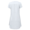 thumbnail image 4 of Robes T-Shirts Décontractées d'Été pour Femmes, Col en V, Manches Courtes, Robe Unie en Coton et Lin, 4 of 6