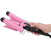 Spptty Electric Hair Waver,3 Barrel Curling Iron Wand Adjustable Hair Curler Waver Crimper Hair Styling Tool 110V~240V,Hair Curling Iron Wand